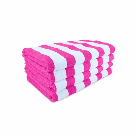 MONARCH BRANDS Cali Cabana Towels - Pink, 4PK P-CALICABANA-PNK